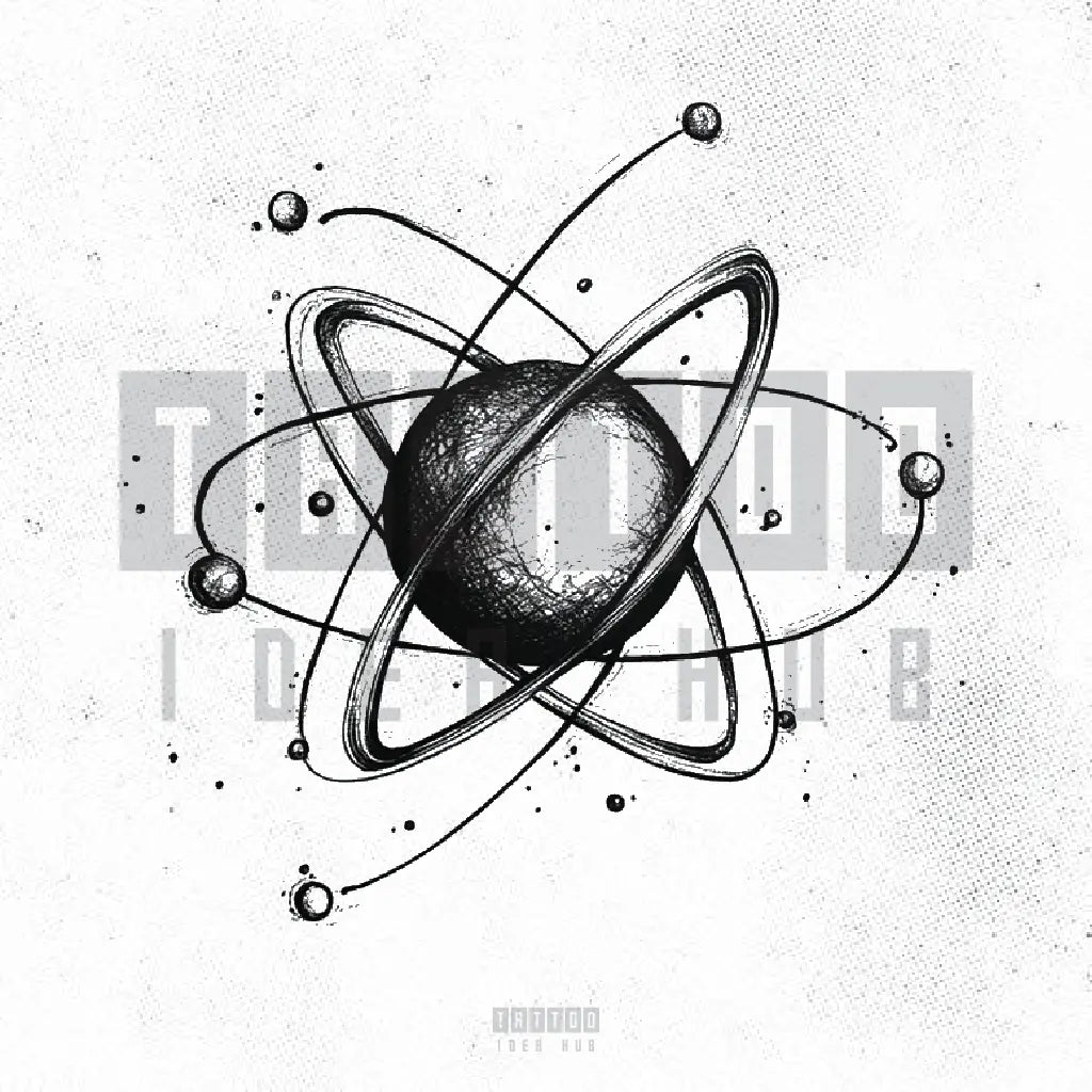 atom symbol tattoo idea design stencil png