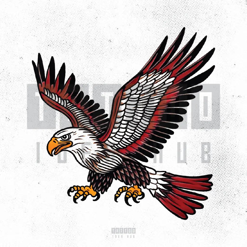 simple traditional eagle tattoo idea design stencil png