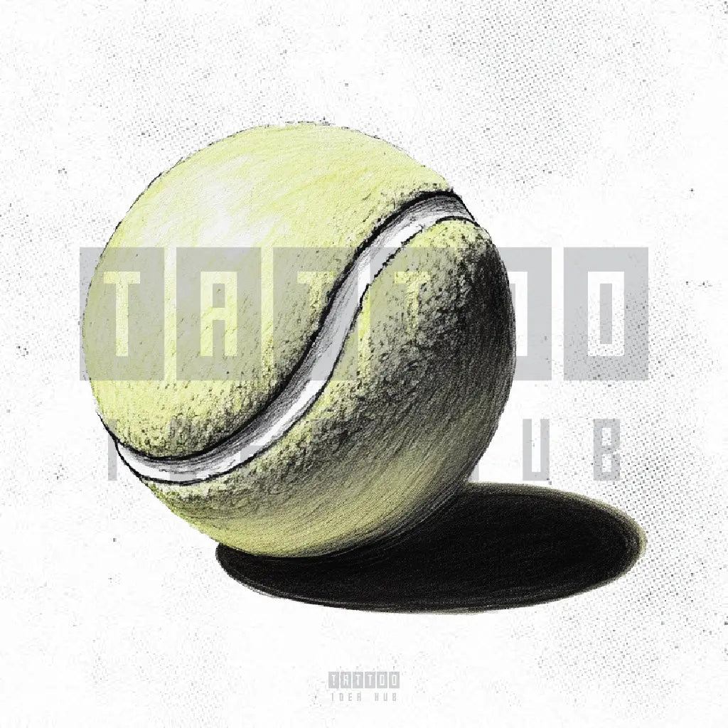 simple realistic tennis ball tattoo idea design stencil png