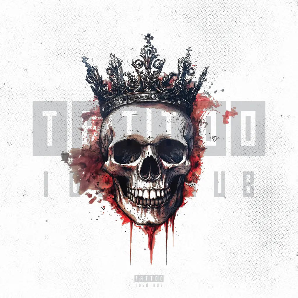 skull crown tattoo idea design stencil png