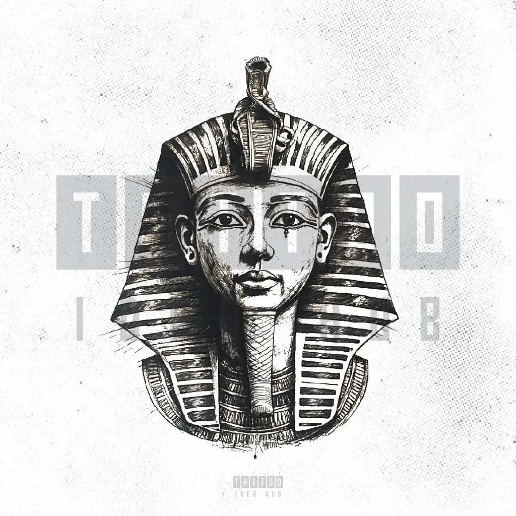 egyptian pharaoh tattoo idea design stencil png