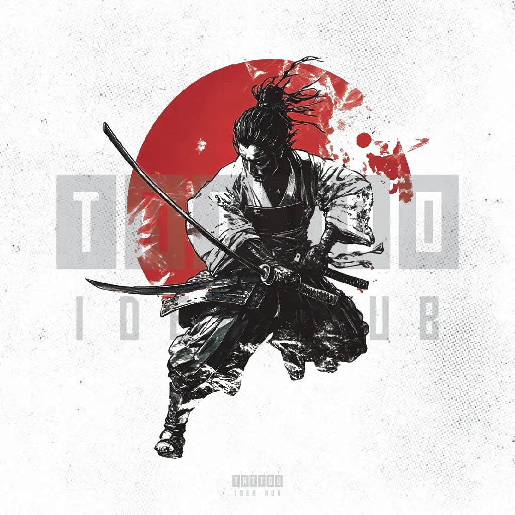 japanese samurai tattoo idea design stencil png