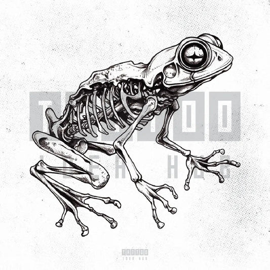 frog skeleton tattoo idea design stencil png