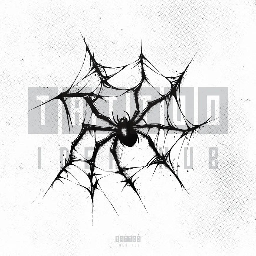 spider web tattoo idea design stencil png