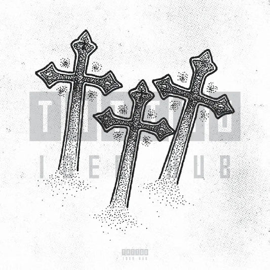 simple dotwork 3 cross tattoo idea design stencil png