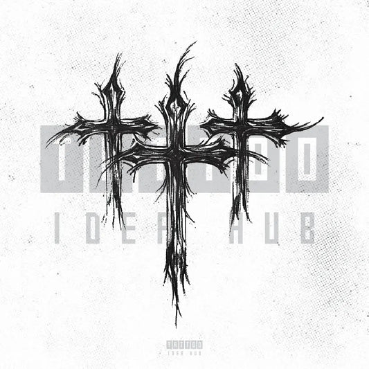 linework 3 cross tattoo idea design stencil png