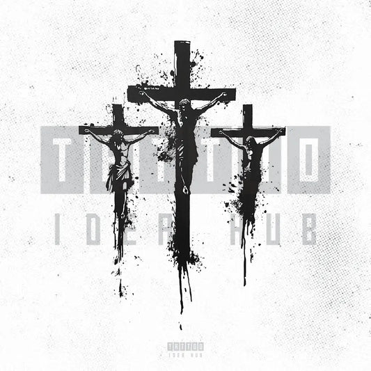 3 cross jesus religious tattoo idea design stencil png