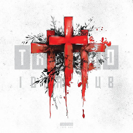 3 cross red flower tattoo idea design stencil png