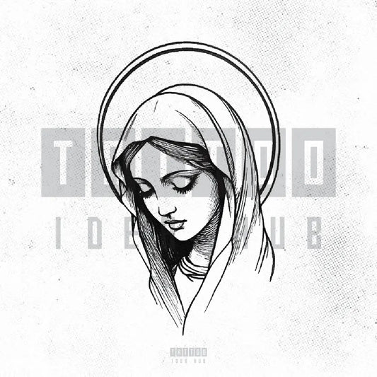 simple virgin mary outline tattoo idea design stencil png
