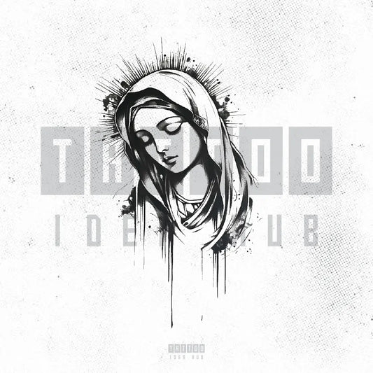 virgin mary hand tattoo idea design stencil png