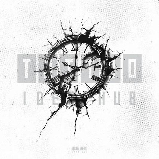 broken clock tattoo idea design stencil png