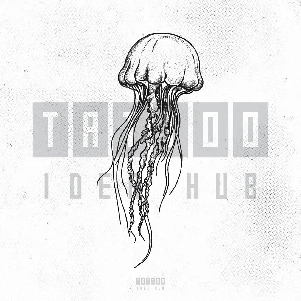 box jellyfish tattoo idea design stencil png