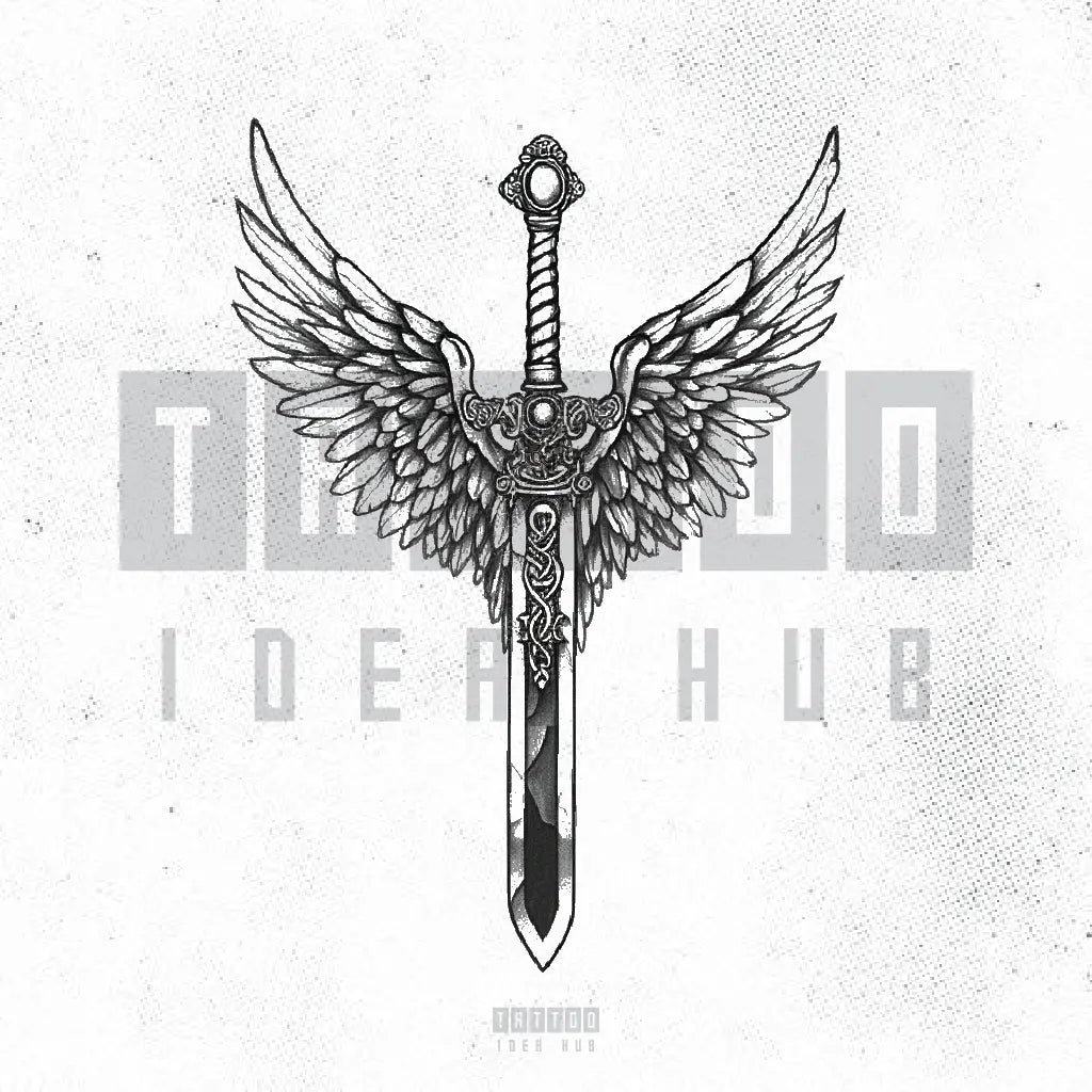 st michael sword tattoo idea design drawing stencil png