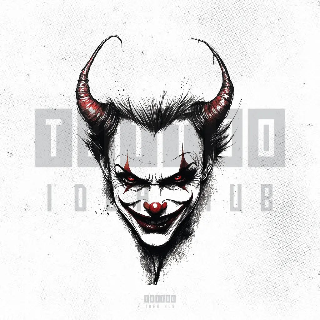 evil joker tattoo idea design drawing stencil png
