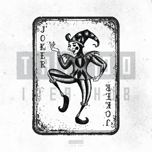 joker playing card tattoo idea design drawing stencil png