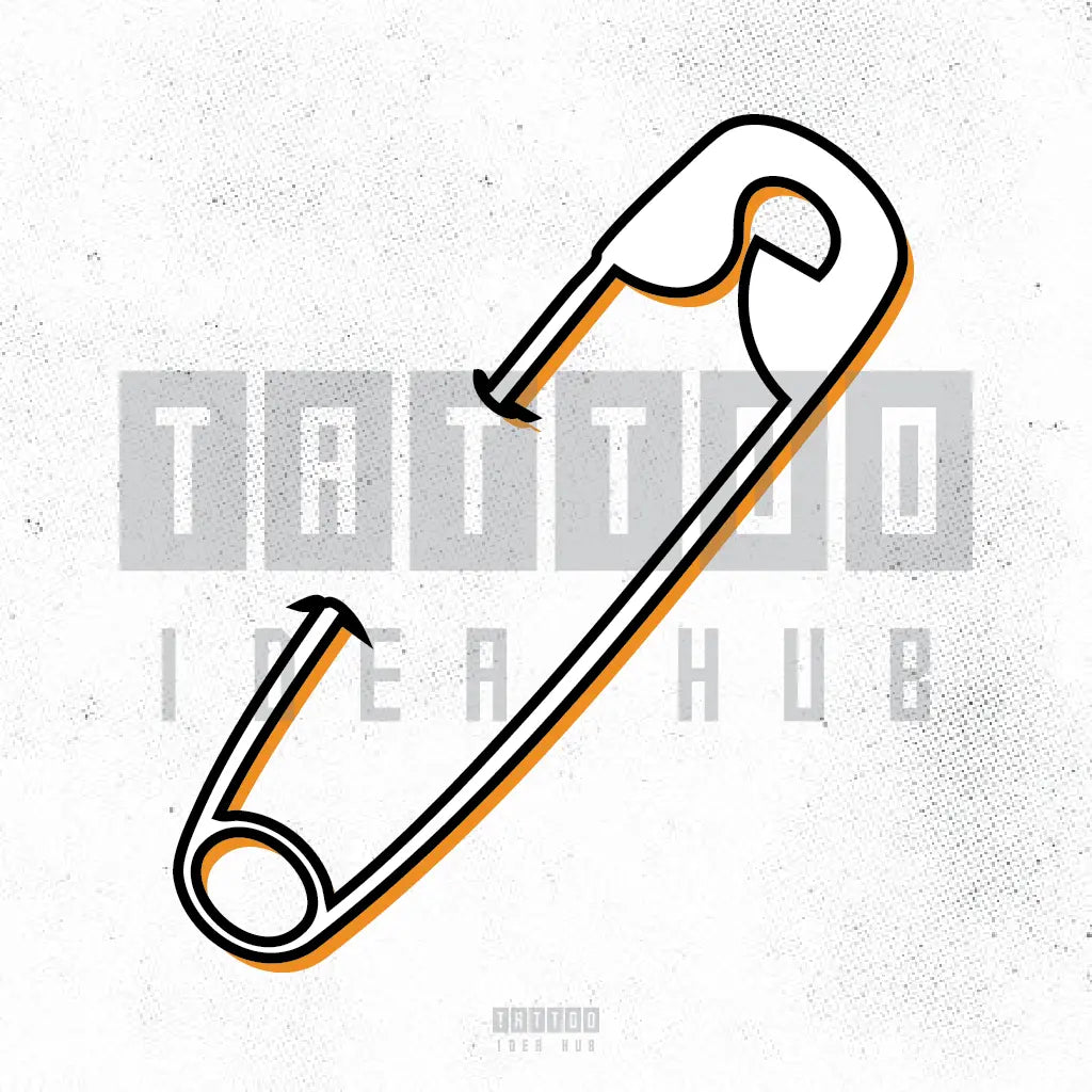 simple safety pin outline tattoo idea design drawing stencil png