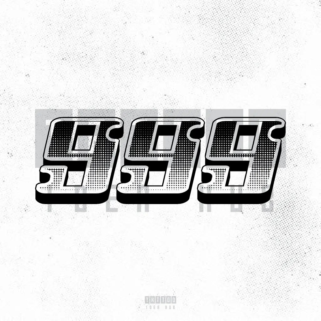 999 old school font tattoo idea design drawing stencil png