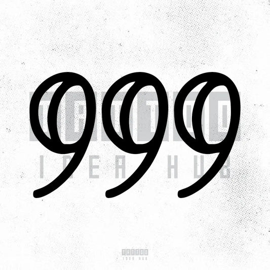 999 angel number tattoo idea design drawing stencil png