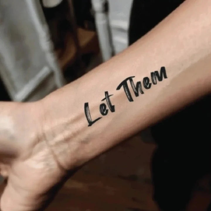 let them brush style wrist temporary tattoo idea design