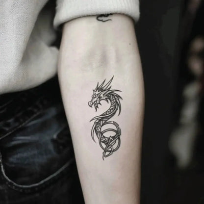 celtic dragon forearm temporary tattoo idea design