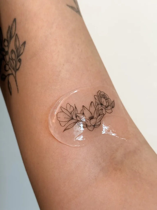 Tiny FineLine Lotus Flowers on Women Forearm Flower Tattoo by @lexibkip