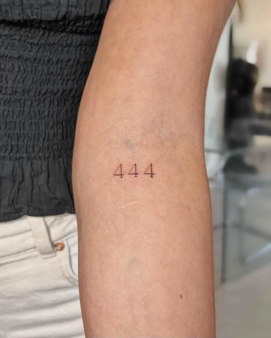 Tiny Minimalist 444 on Women Arm Tattoo by @tiny.tattoo.lines