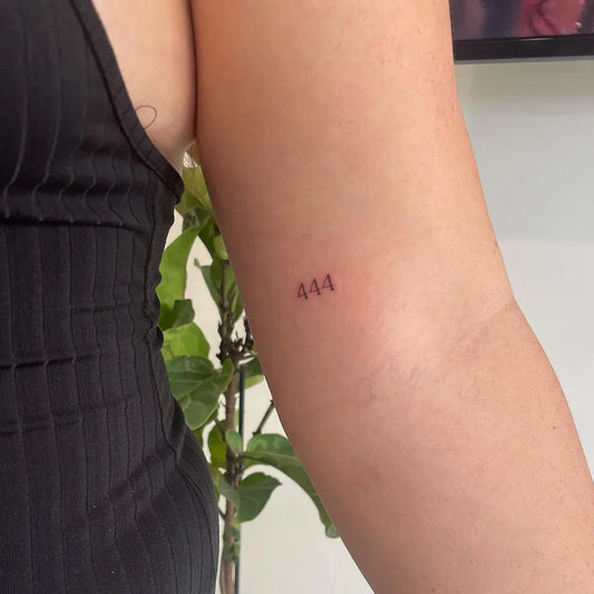 Tiny Minimalist 444 on Women Arm Tattoo by @your_neighbourhood_studio
