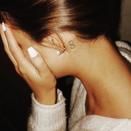 Tiny Minimalist Heart on Women Neck Tattoo by @mini_tattoo_page