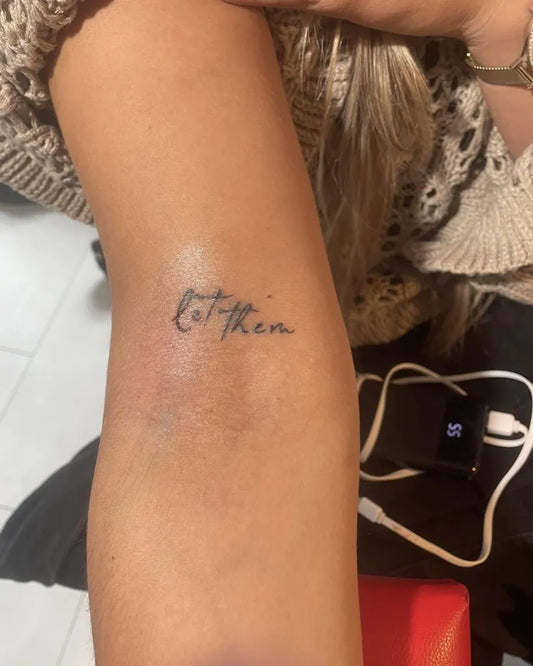 Tiny Minimalist Let Them on Women Arm Tattoo by @gitanam17