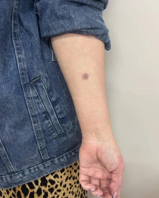Tiny Minimalist Mole on Women Arm Tattoo by @inkandbeauty_nz