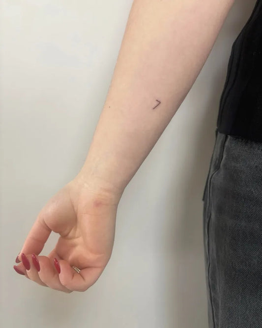 Tiny Minimalist Number 7 on Women Forearm Tattoo by @inkandbeauty_nz