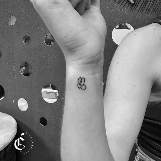 Tiny Minimalist Semicolon on Women Wrist Tattoo by @celi_tattoo