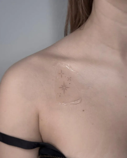 Tiny Minimalist Star Tattoo on Women Shoulder by @eden_tattoos