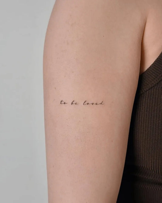 Tiny Minimalist Text on Women Arm Tattoo by @cha.tattoo