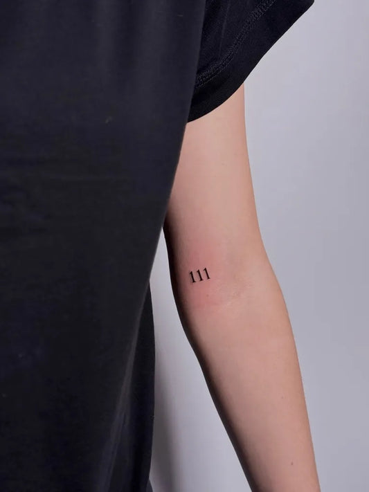 Tiny Minimalist Three Ones on Women Arm Tattoo by @alishatattooing