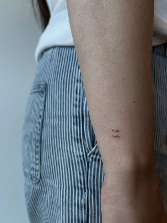 Tiny Minimalist Two Parallel Lines on Women Wrist Tattoo by @fierceinkandbeauty
