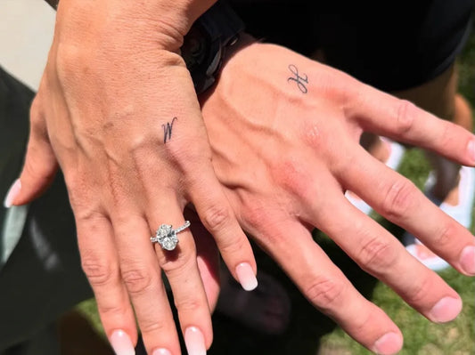 Tiny Script Initials on Women Wrist Tattoo by @minatattoos