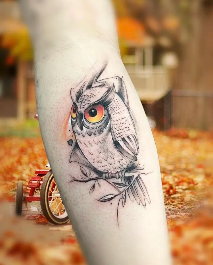 owl sketch tattoo