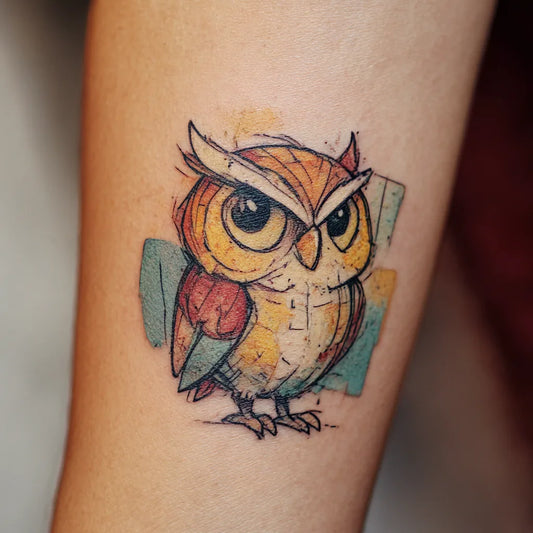 Angry Owl Tattoo