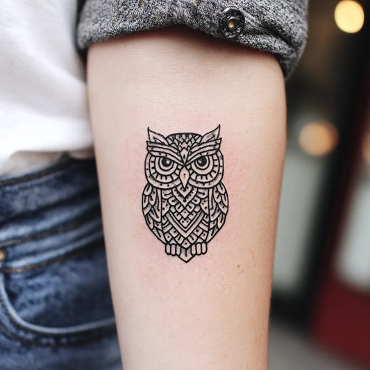 Basic Simple Owl Tattoo