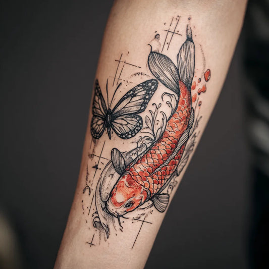 Butterfly Koi Fish Tattoo