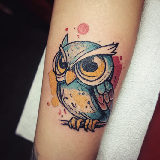 Cartoon Owl Tattoo