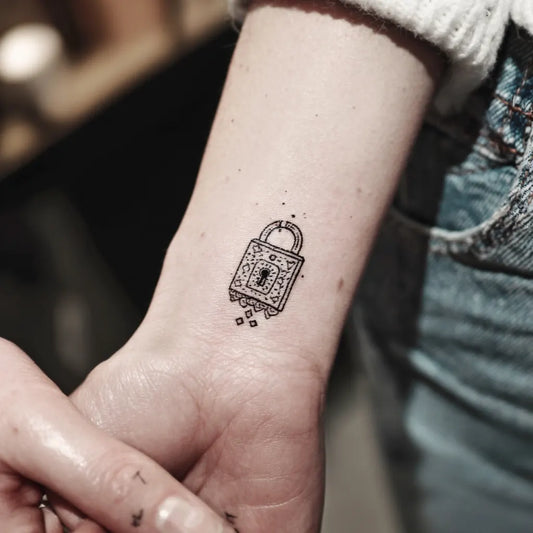 Cute Lock Wrist Tattoo for Women