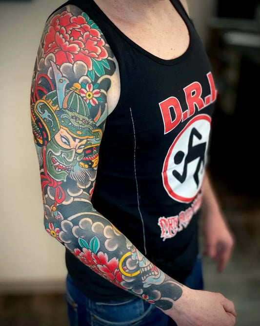 japanese irezumi full arm sleeve tattoo