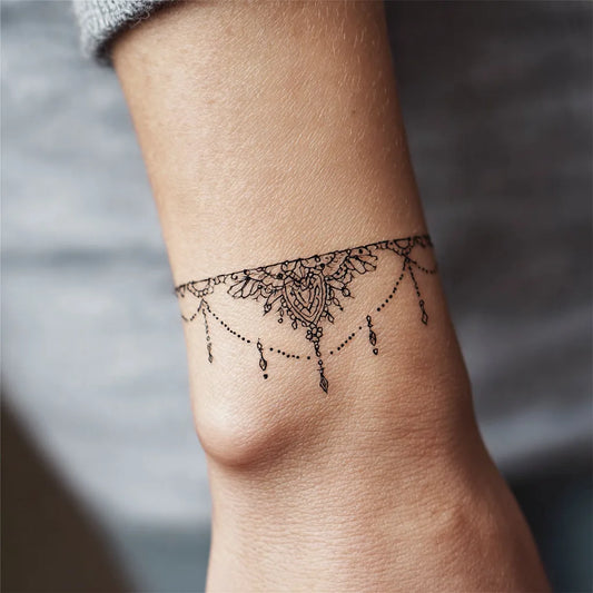 Elegant Charm Bracelet Tattoo for Women On Wrist