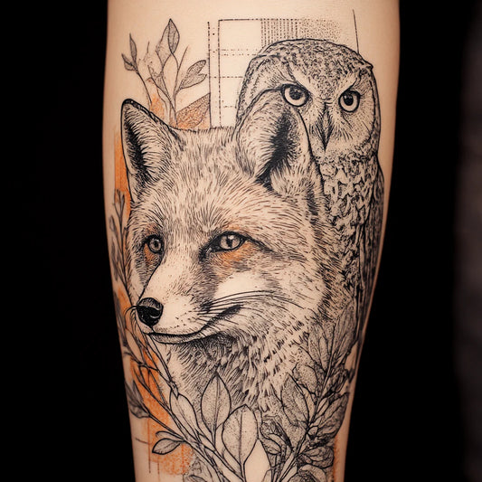 Fox And Owl Tattoo
