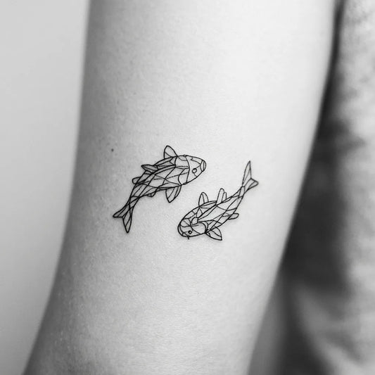 Geometric Koi Fish Tattoo