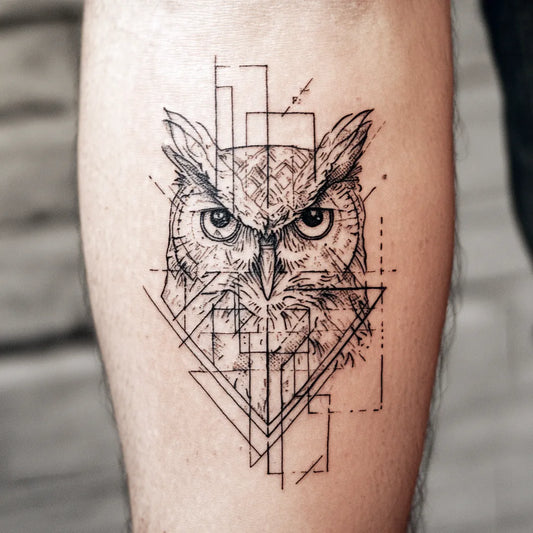 Geometric Owl Tattoo