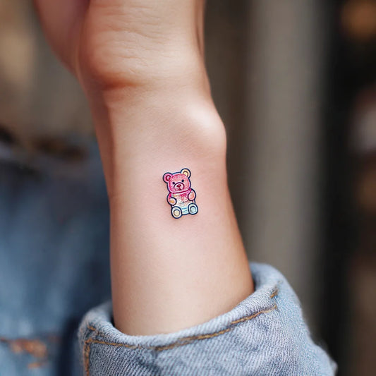 Girly Gummy Bear Wrist Tattoo for Women