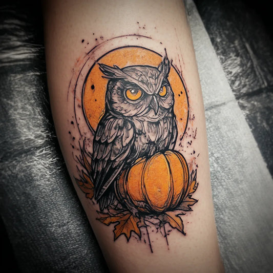Halloween Owl Tattoo